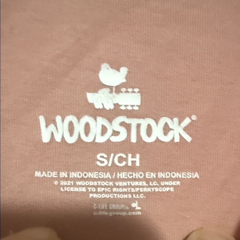 Woodstock “3 Days of Peace & Music” Long Sleeve Tee — Pink Paradigm (S) - Picture 2 of 8